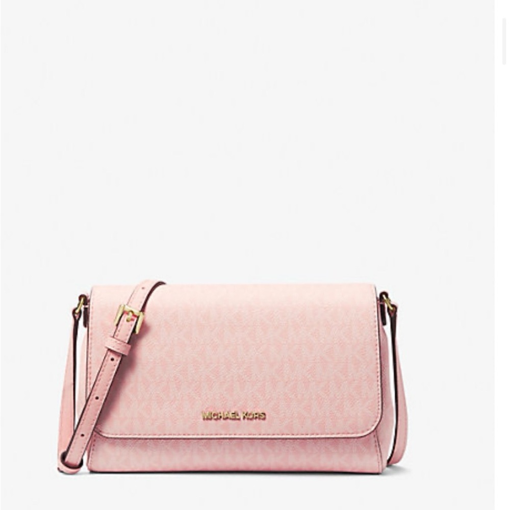 NWT Michael Kors Medium Logo Convertible Crossbody Bag in Powder Blush